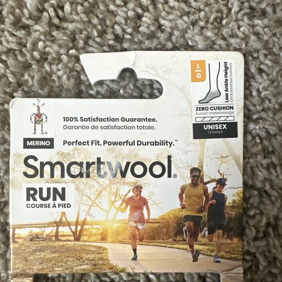 Smartwool Run Wool Blend Zero Cushion Low Ankle Socks Moss Green Unisex Large - Picture 3 of 6